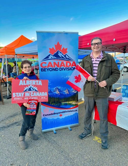 Community supporters at the campaign booth