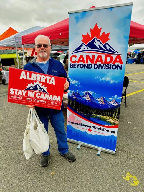 Community supporter at the campaign booth